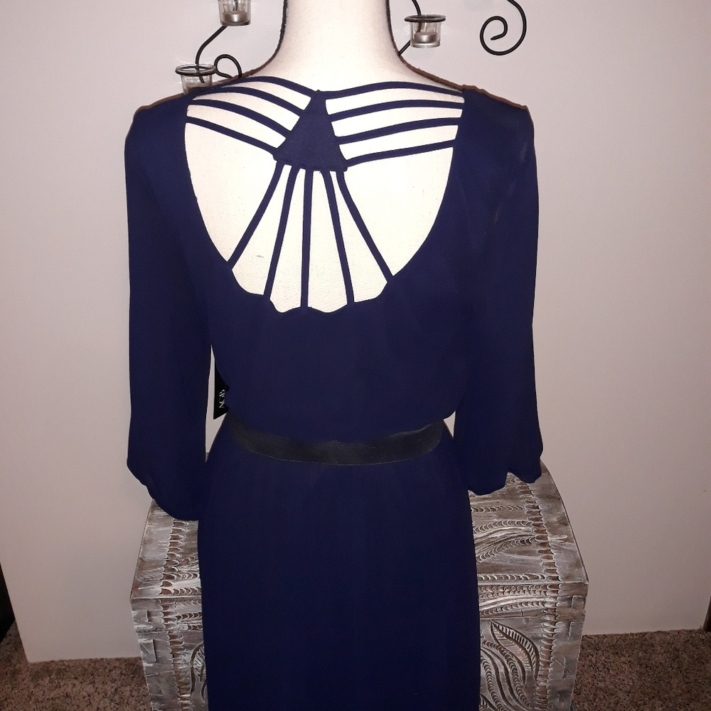 AGB NEW navy dress with cut out back. BNWT.